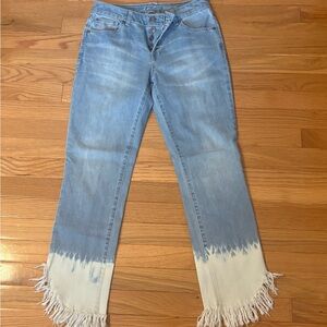 INC International Concepts Blue and White Straight Leg Jeans